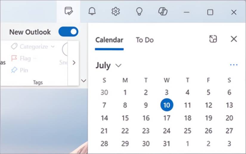 Microsoft Outlook My Day Pane showing a calendar