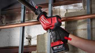 Milwaukee M18 hackzall cutting pipe