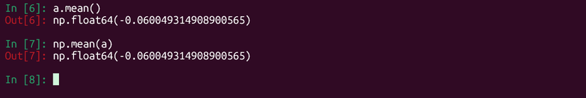 Расчёт среднего значения массива в Python.