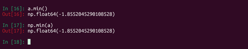 NumPy min для случайного массива.
