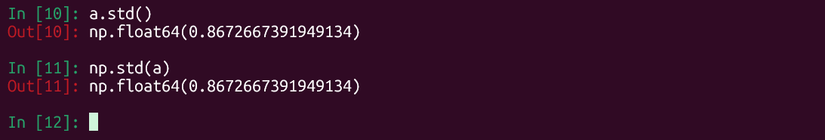 Стандартное отклонение NumPy для случайно созданного массива.