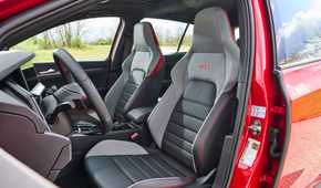 Shot of the interior inside the cabin of a 2025 Volkswagen Golf GTI Autobahn.