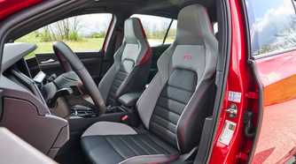 Shot of the interior inside the cabin of a 2025 Volkswagen Golf GTI Autobahn.