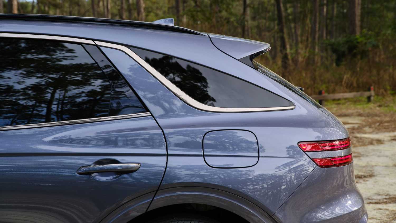 Задняя часть Genesis GV70 Задняя стойка и колесная арка кроссовера Genesis GV70