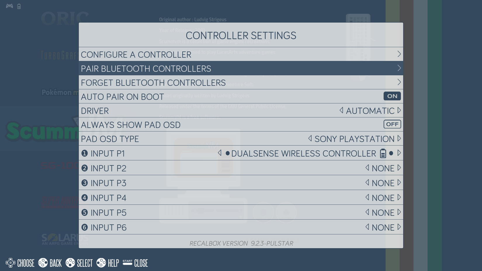 Emparelhando controladores Bluetooth com Recalbox