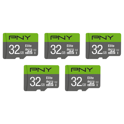 PNY microSD card 5-pack 32GB Class 10 U3.