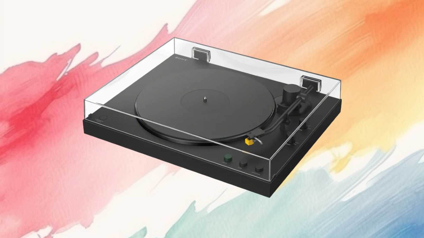 PS-LX5BT Premium Bluetooth Turntable with full auto playback with case closed and correct size