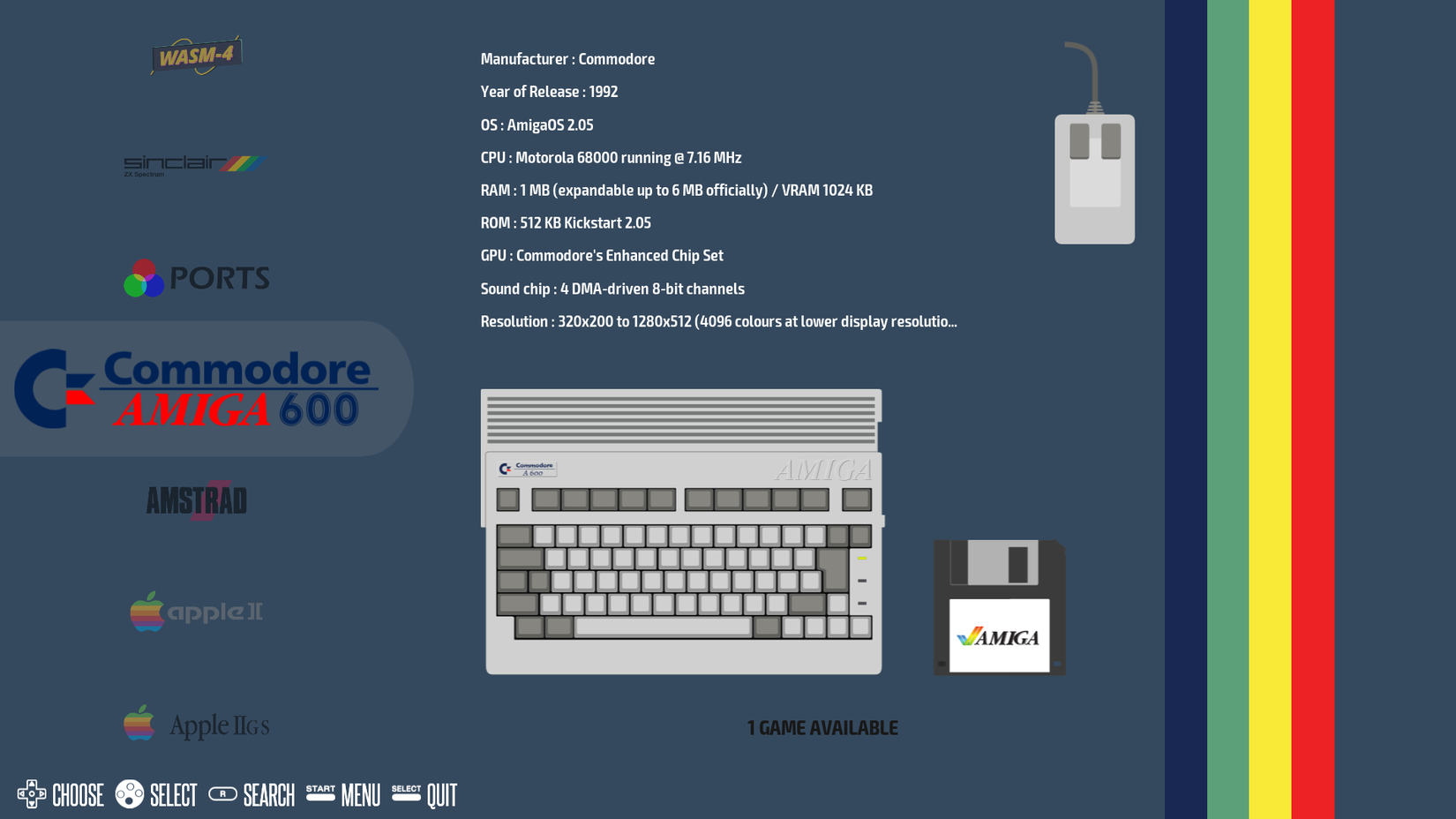 Menu principal do Recalbox.