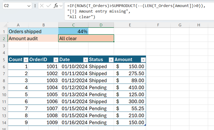 How to use the ROWS function in Microsoft Excel