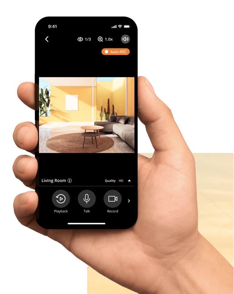 Um exemplo de transmissão ao vivo no AlfredCamera.
