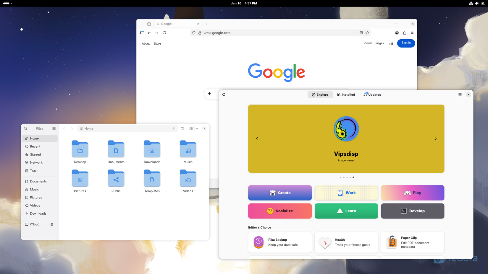 Скриншот Fedora