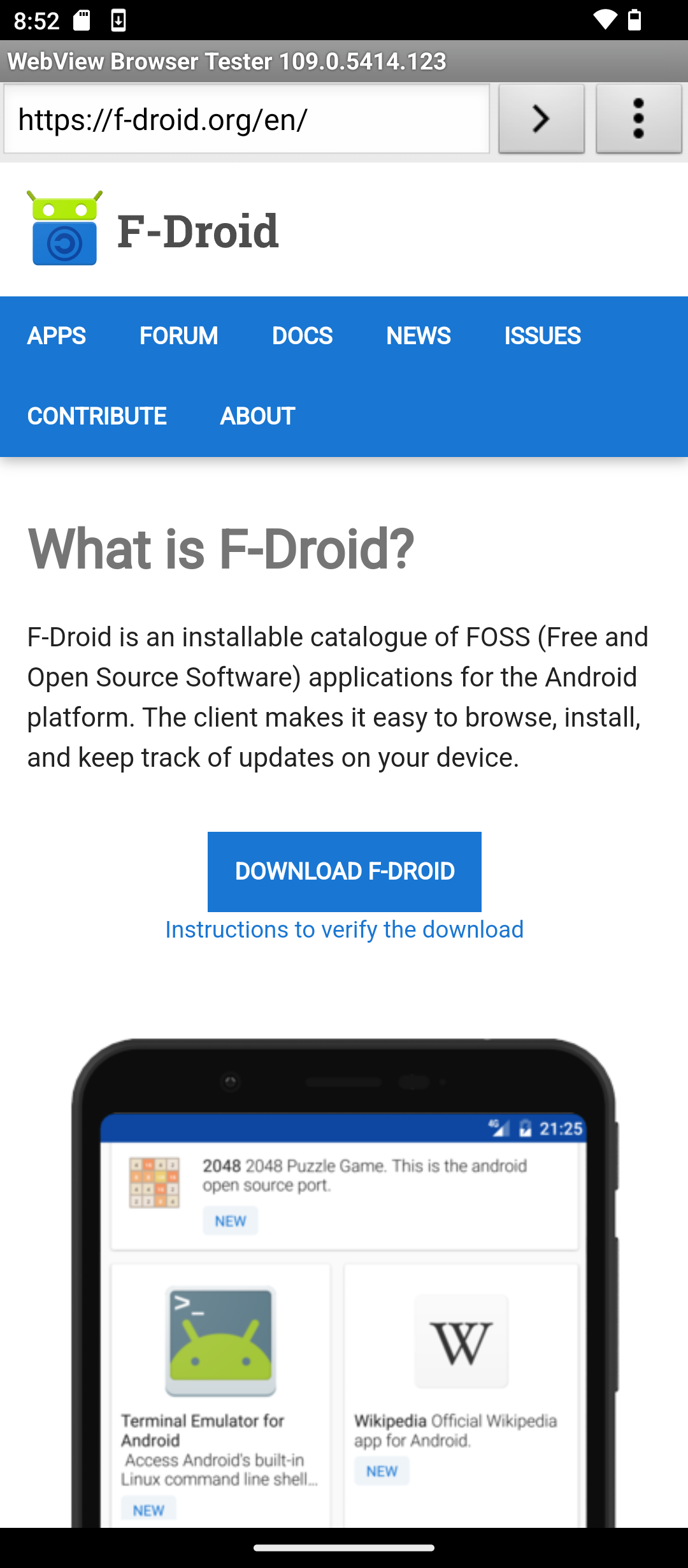 F-Droid download page.