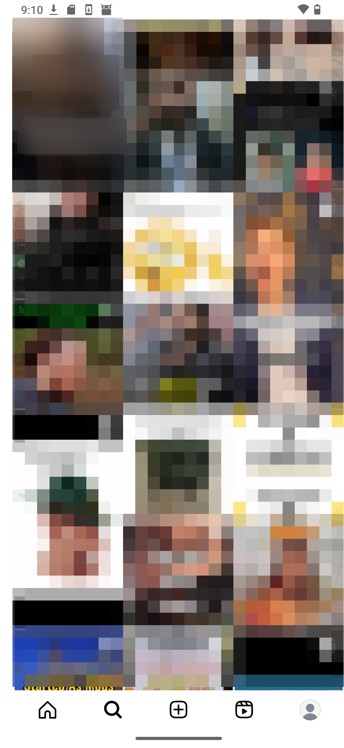 Instagram 'Explore' tab.