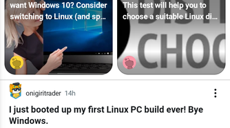 Reddit app launched on a degoogled phone.