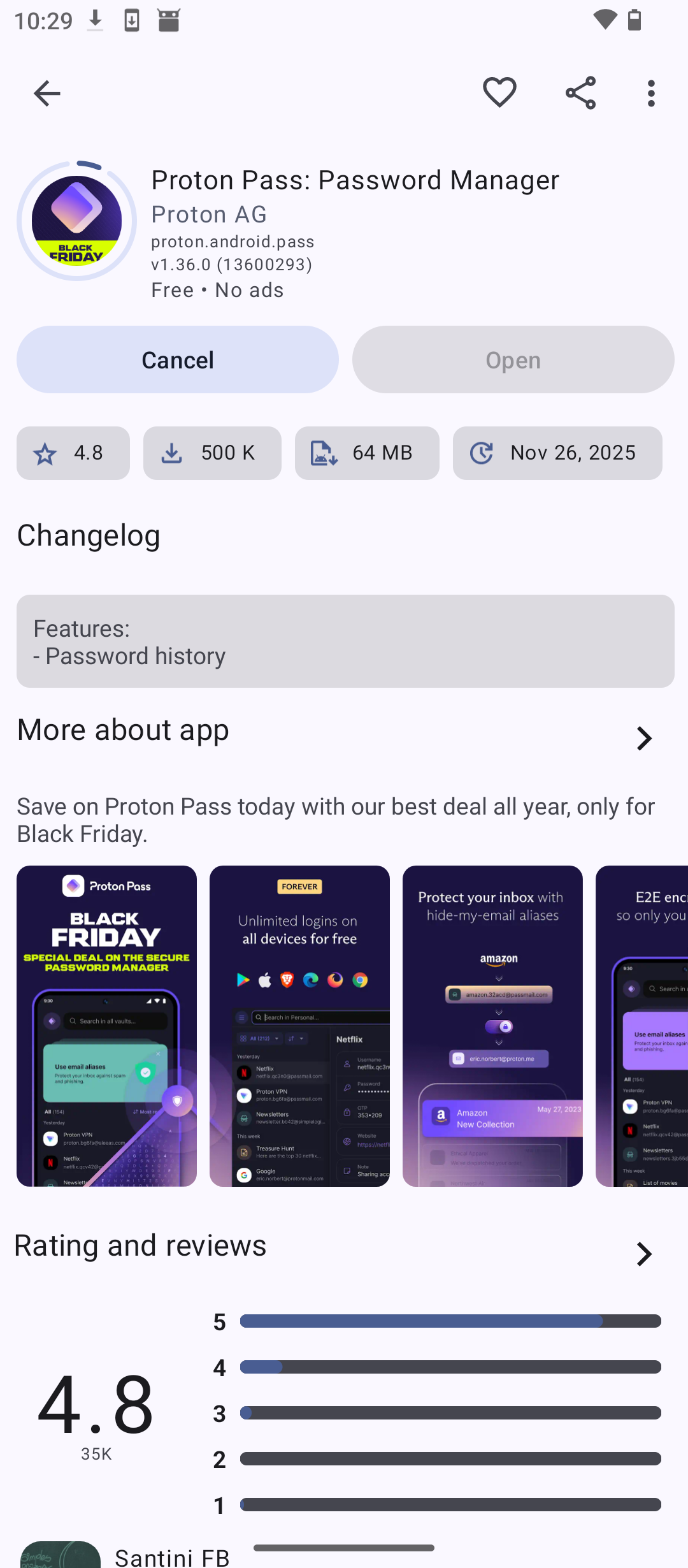 Proton Pass installed.