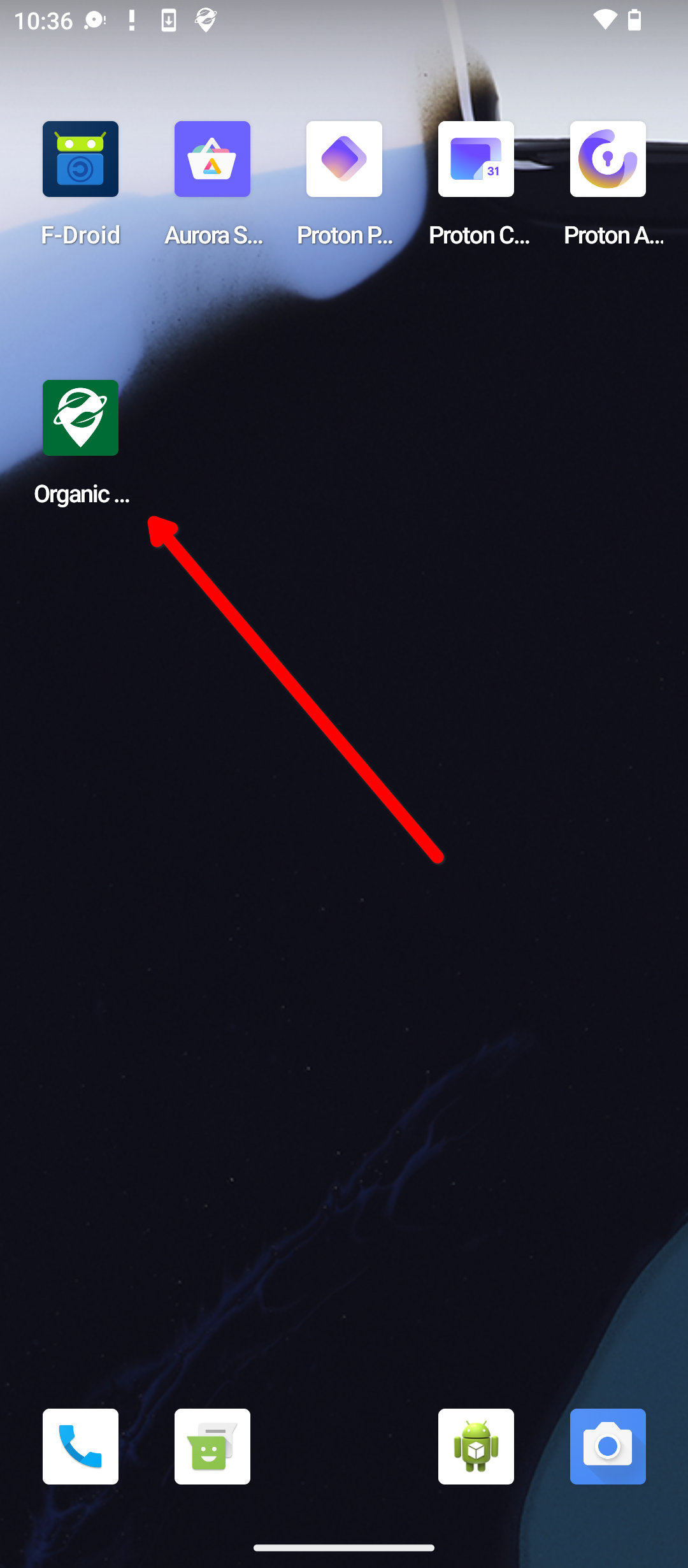 Organic Maps installed.