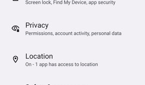 Stock Android settings app.