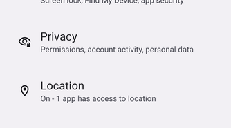 Stock Android settings app.