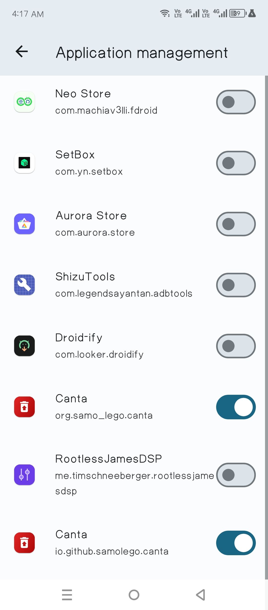 Authorizing apps with Shizuku.