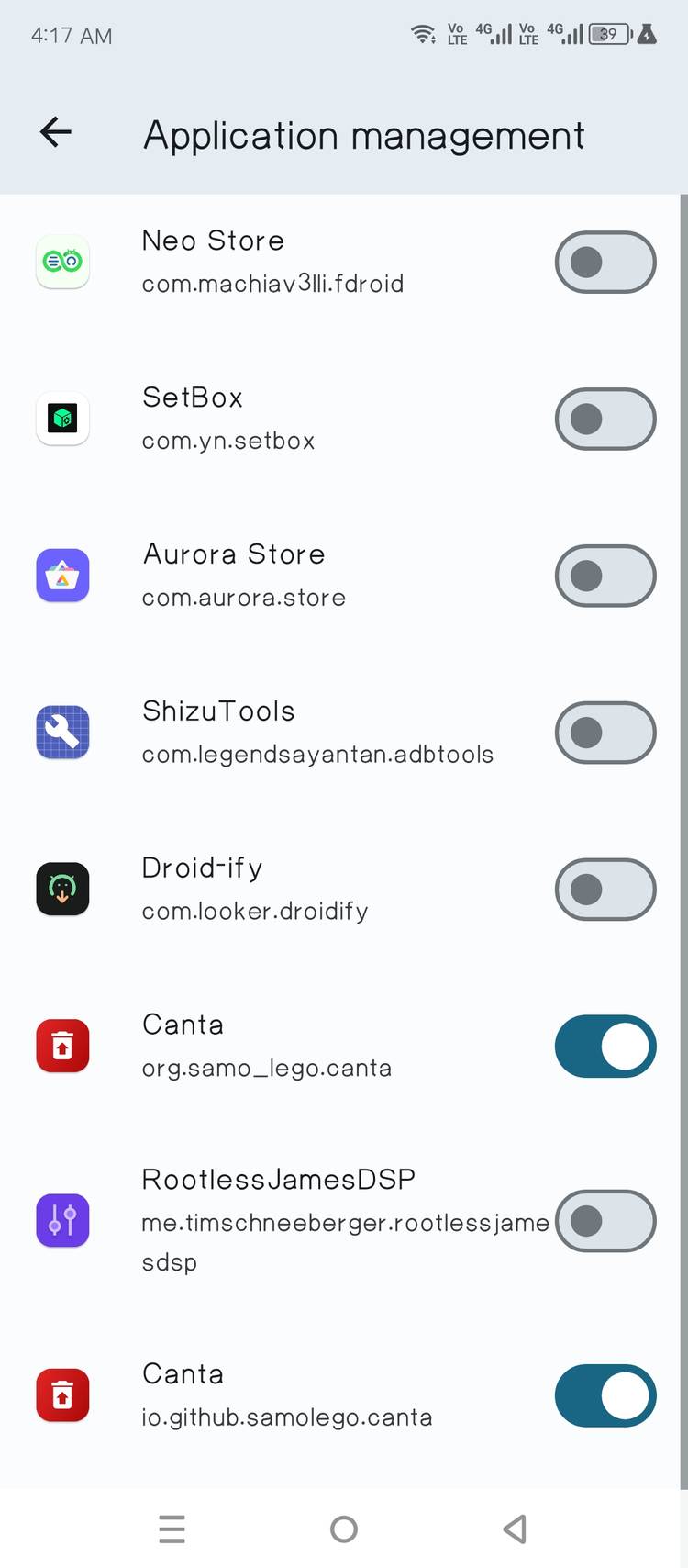 Autorizar aplicaciones con Shizuku.