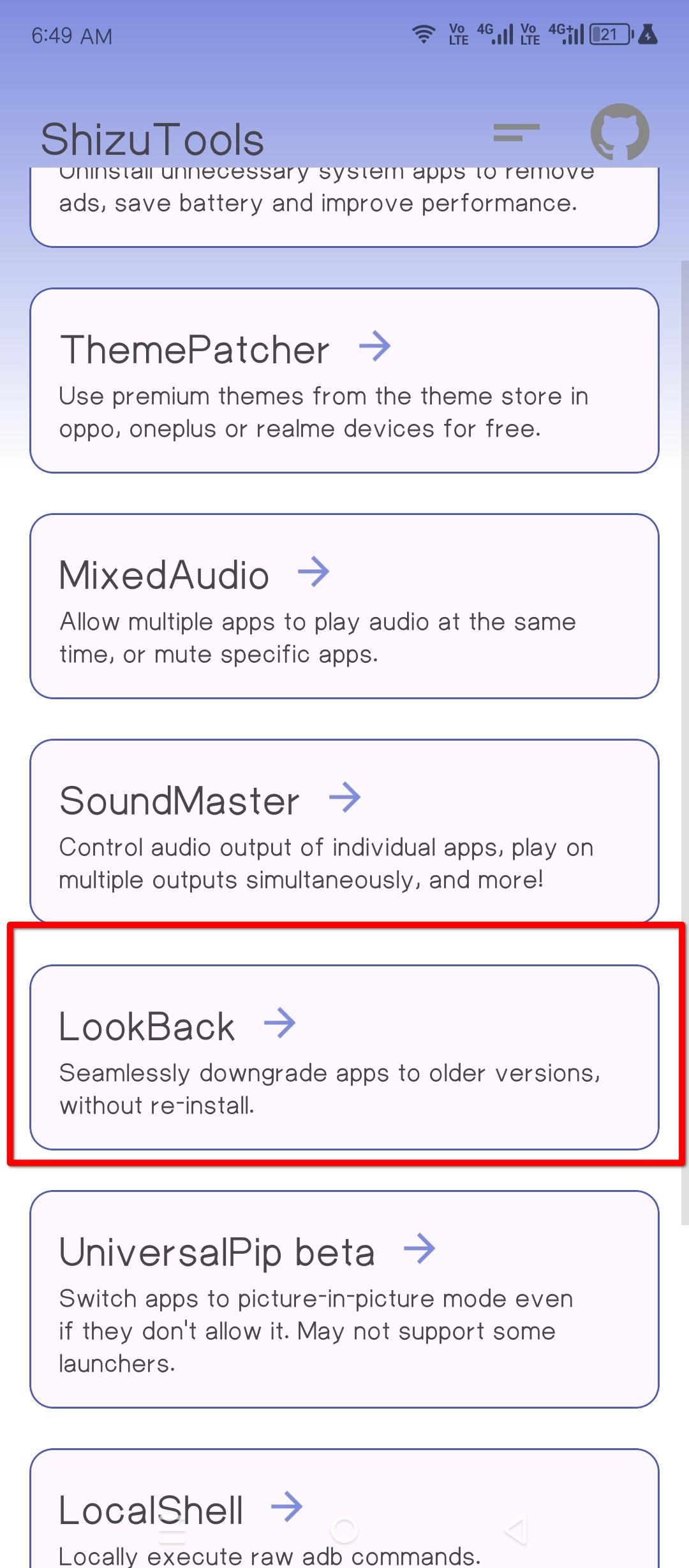 ShizuTools has the LookBack feature.