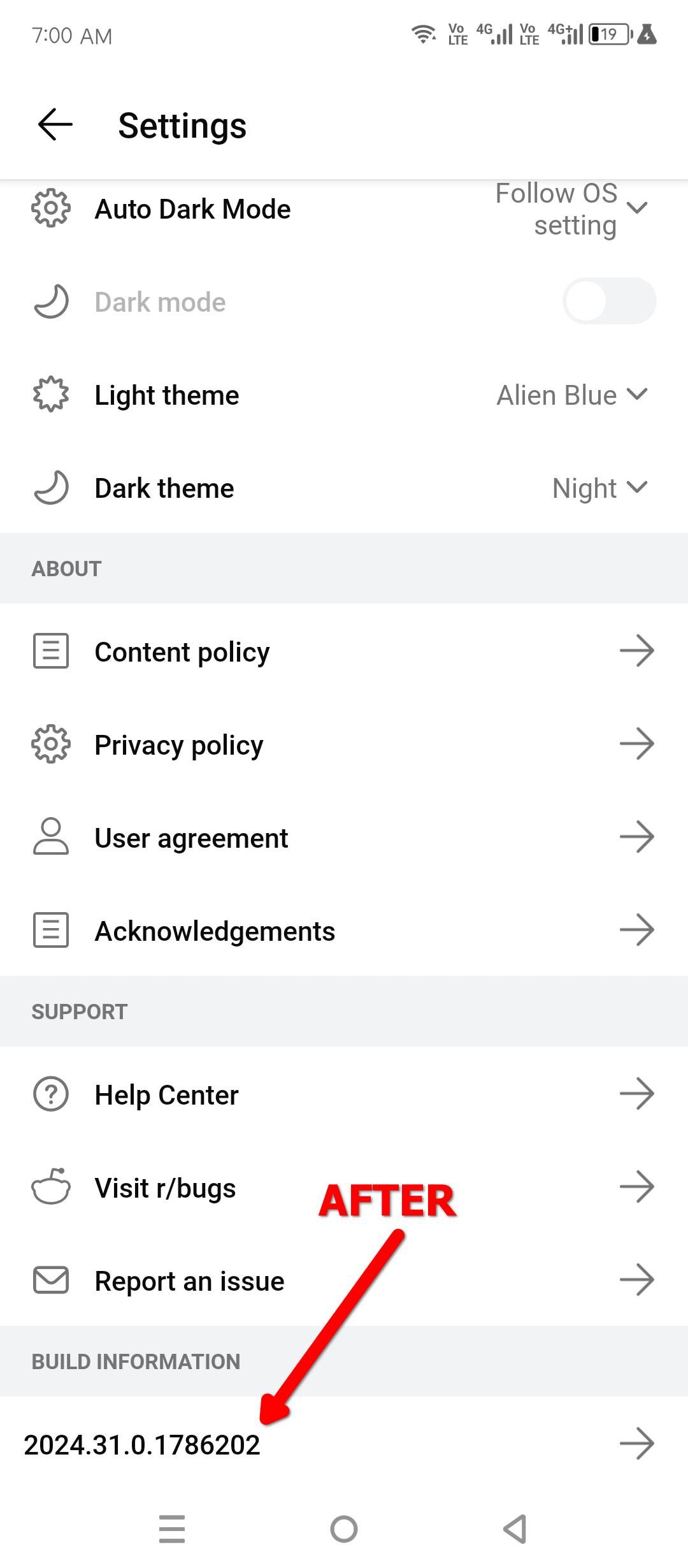 The new version number after the downgrade.