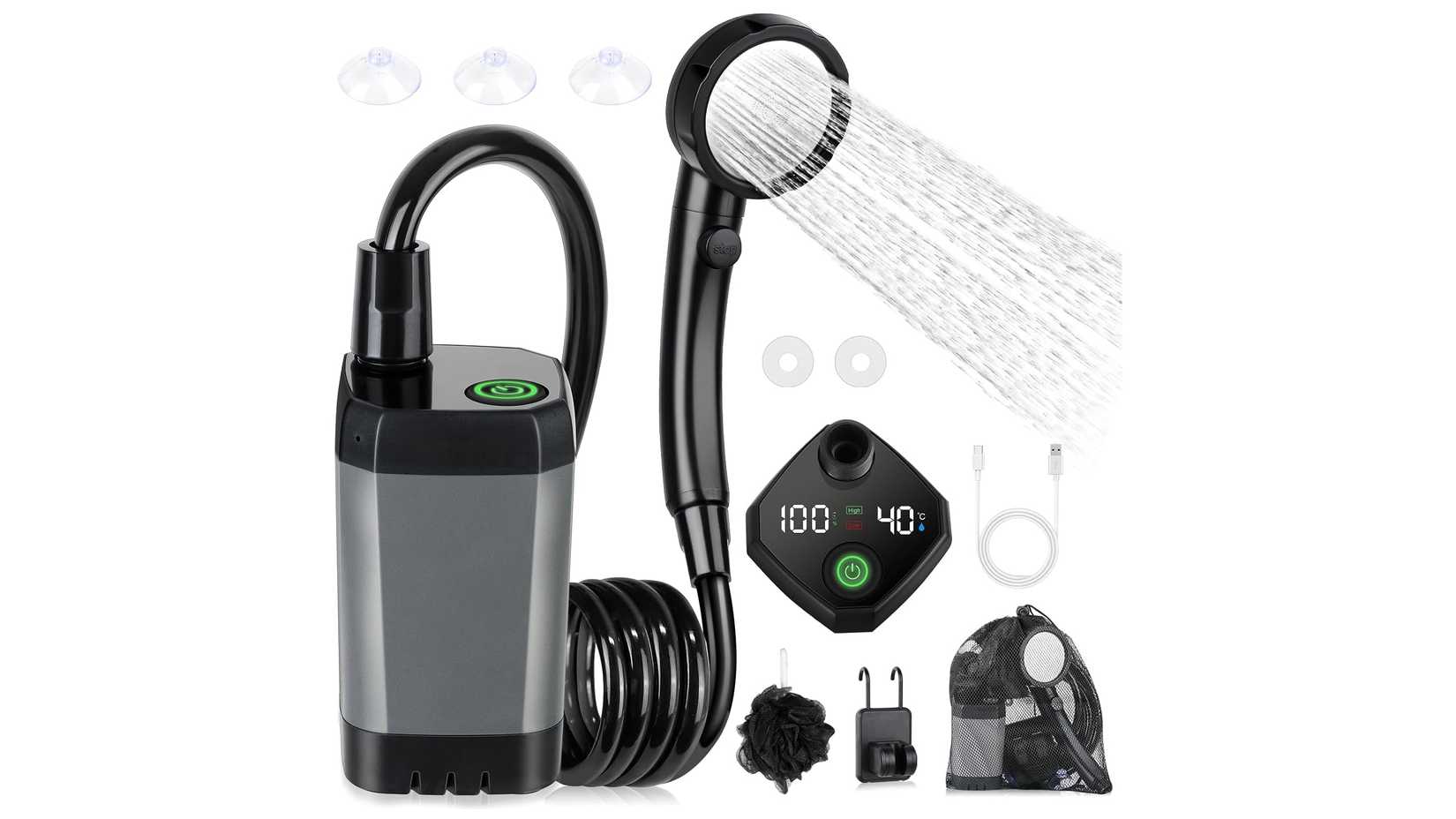 Ducha portátil Spopal recargable por USB-C.