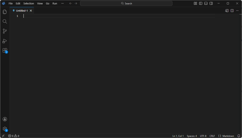The VSCodium basic user interface.