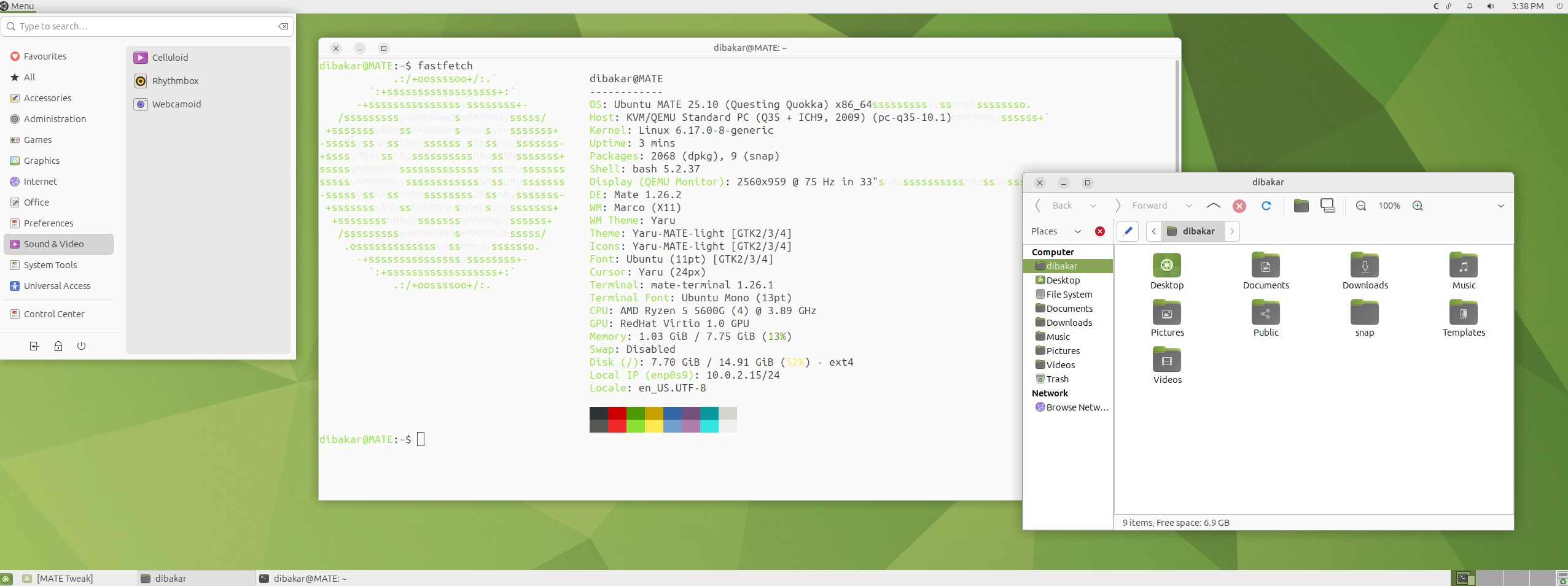 Ubuntu MATE Contemporary layout style.
