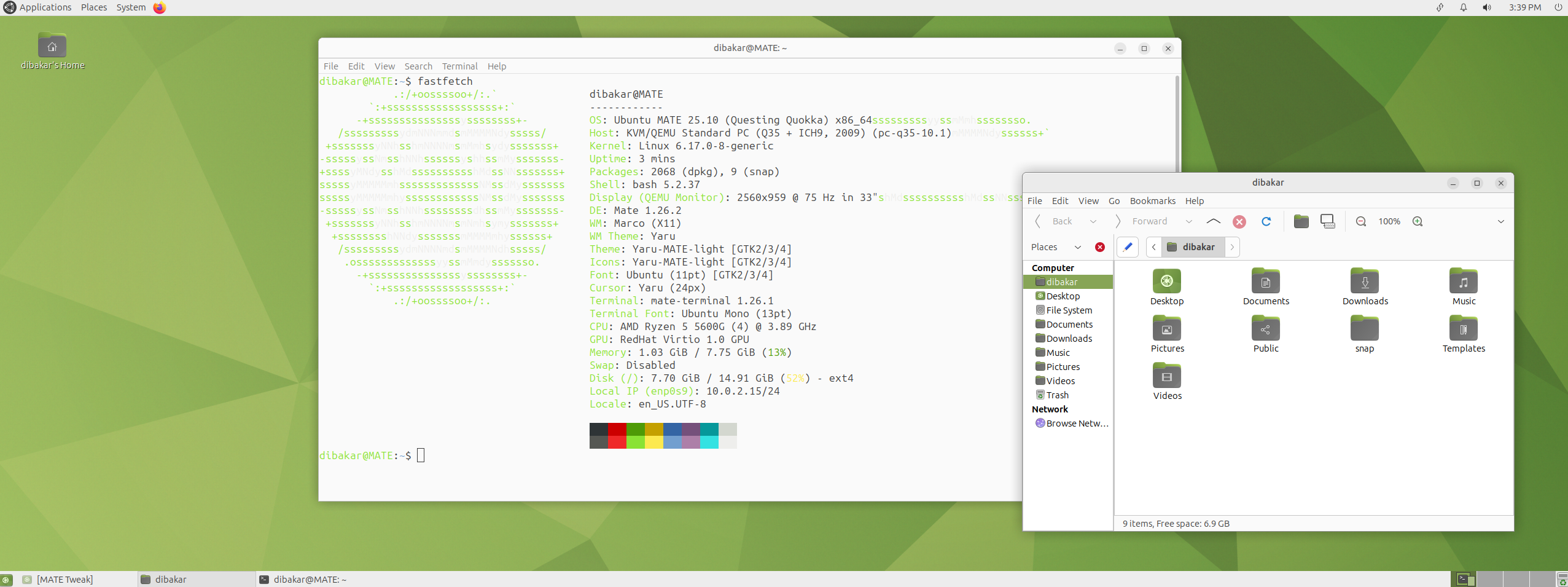 Ubuntu MATE with the classic GNOME 2 layout.