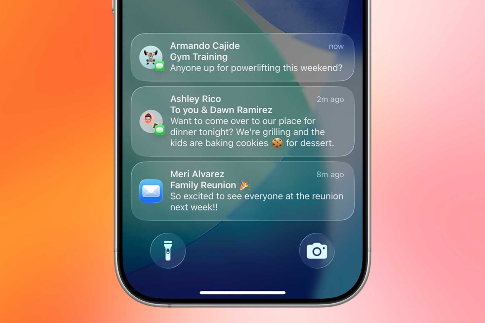 Notification Center shown on an iPhone.