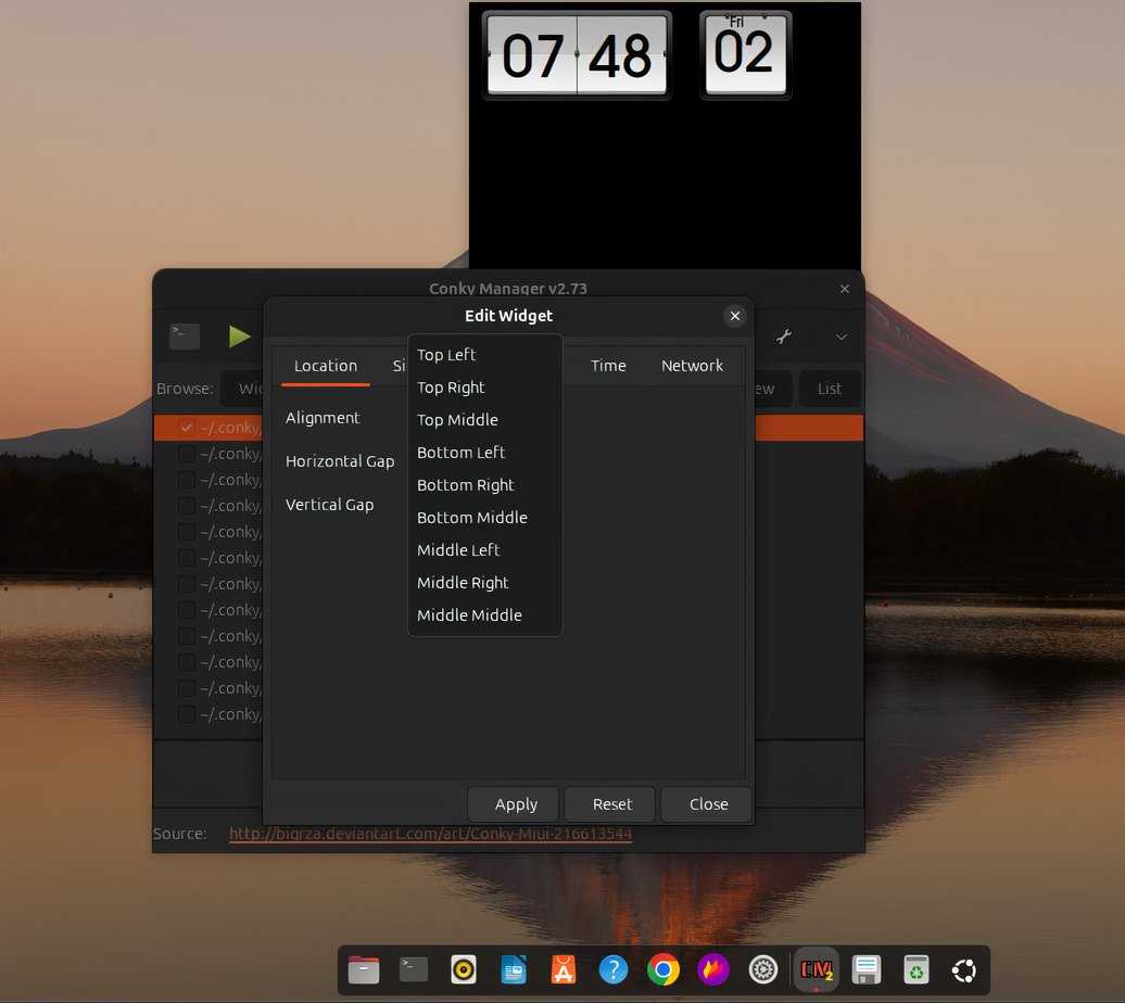 Using Conky Manager 2 to display desktop widgets on Ubuntu