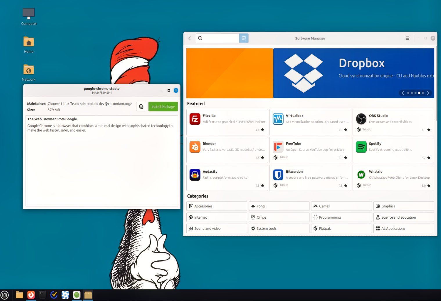 Using the Debian Package Manager to install Google Chrome