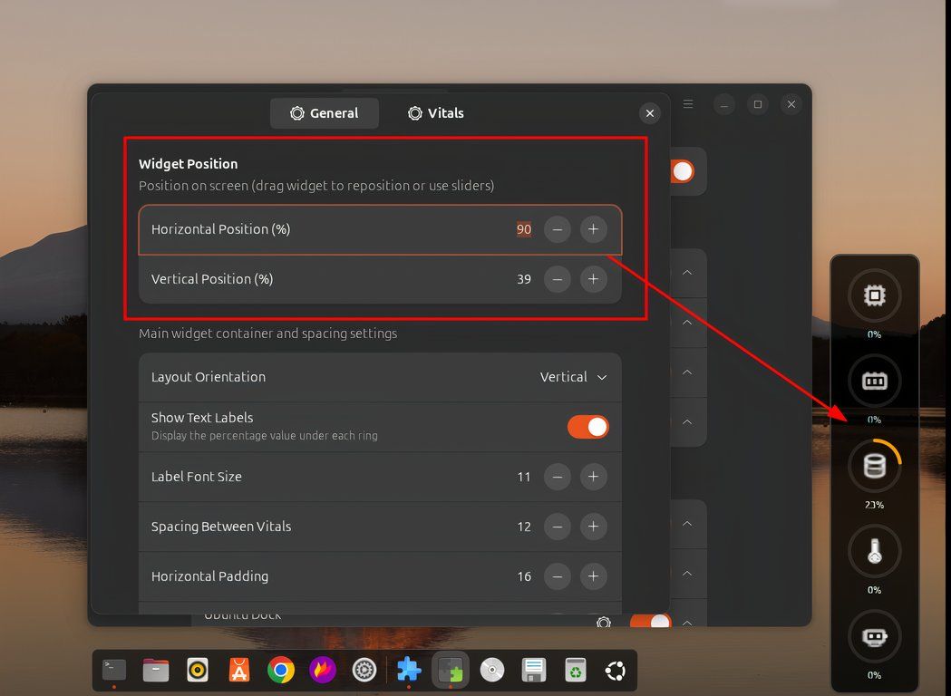 Using widget settings to customize desktop widgets