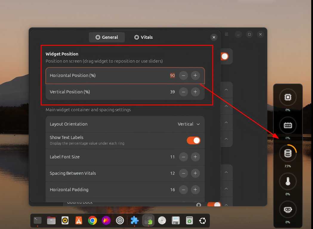 Using widget settings to customize desktop widgets