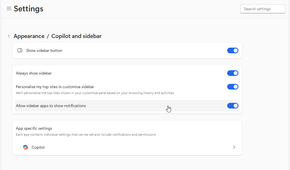 Disabling the Copilot features on Microsoft Edge.