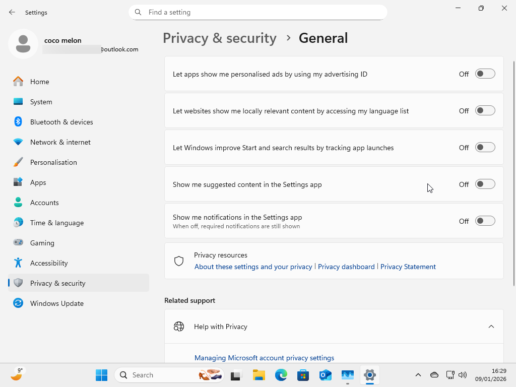 Minimizing ads and spam on Windows.