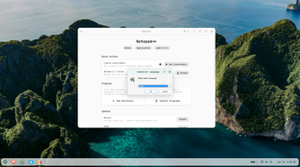 Notepad++ installer running on ZorinOS.