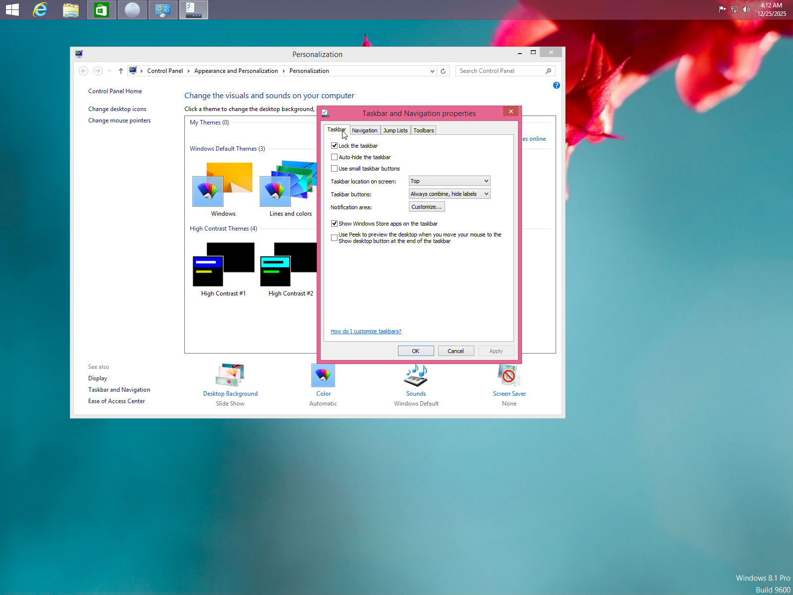 Windows 8 personalization