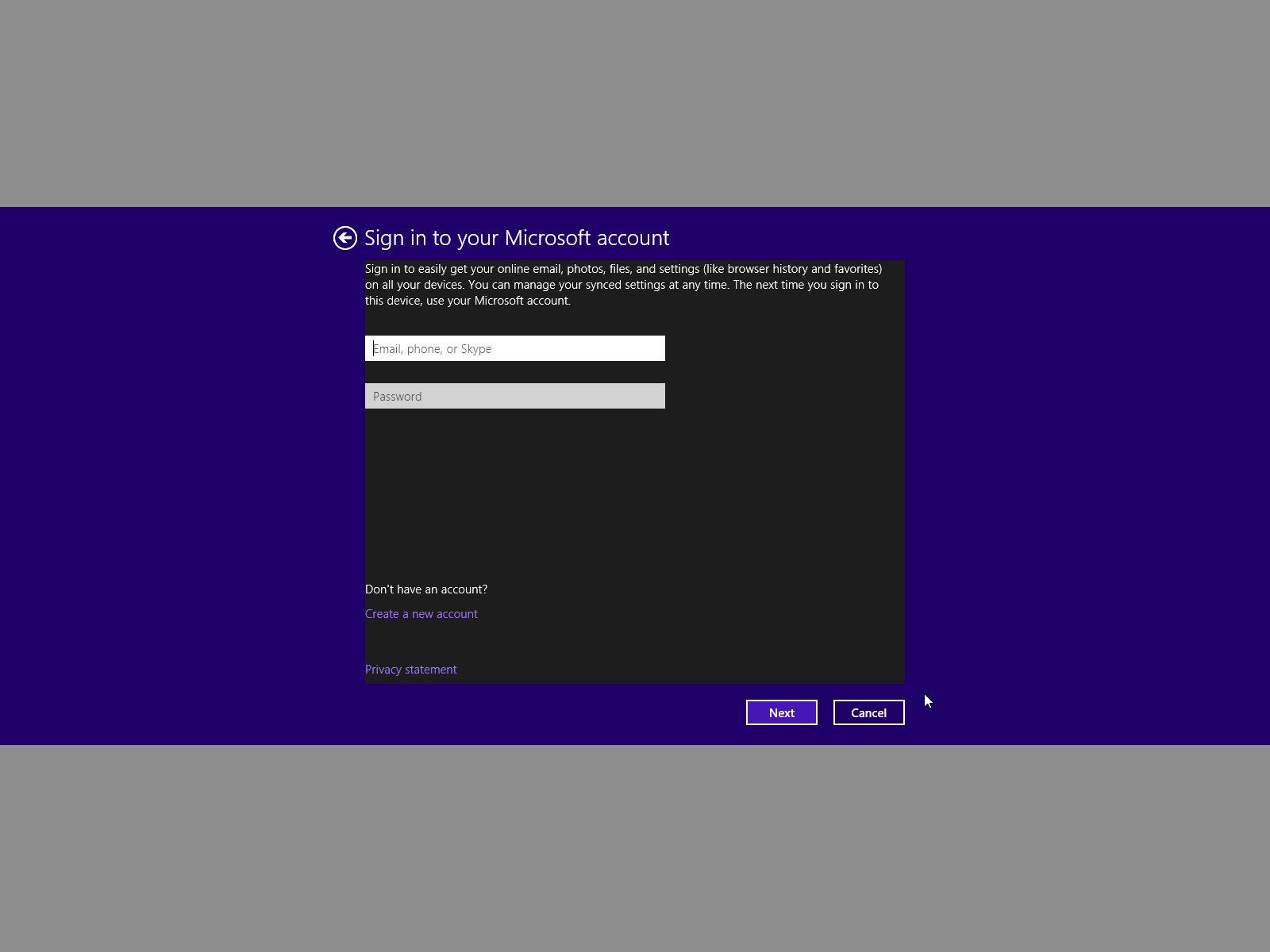 Windows 8 wants me to sign into a Microsoft Account to use Calendar