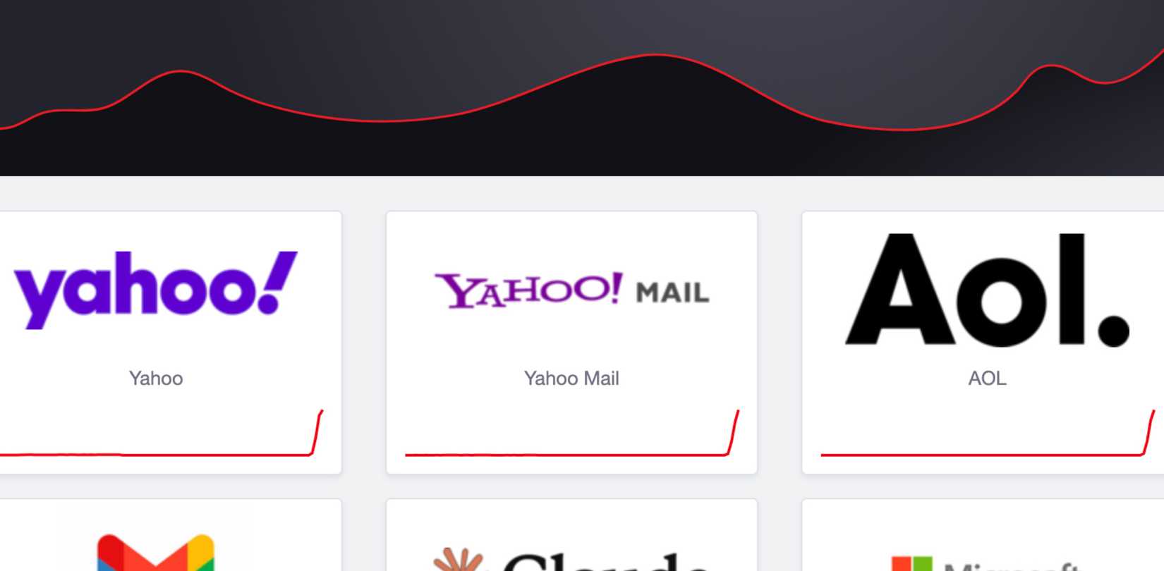 Yahoo, AOL, and Yahoo Mail are all having outages right now