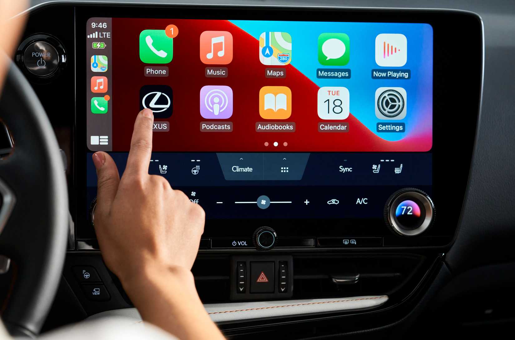 2026 Lexus NX 350h interior showing the infotainment screen with the Lexus app