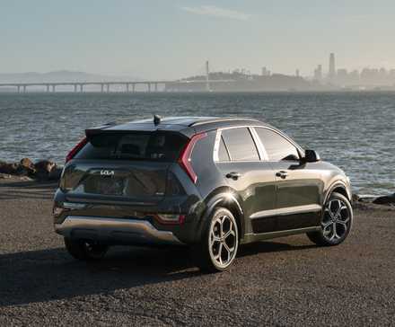 Rear 3/4 shot of a 2026 Kia Niro