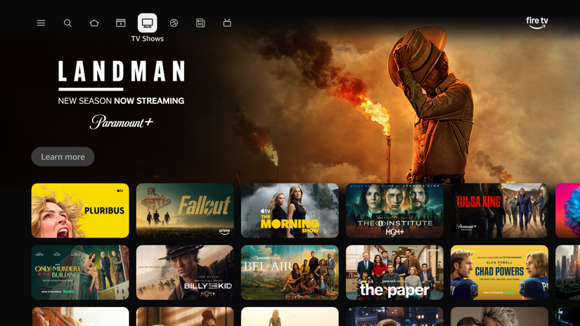 TV shows screen on Fire TV