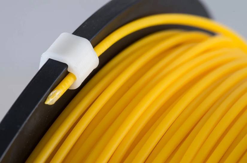 3D printed filament clip by Thingiverse user walter.