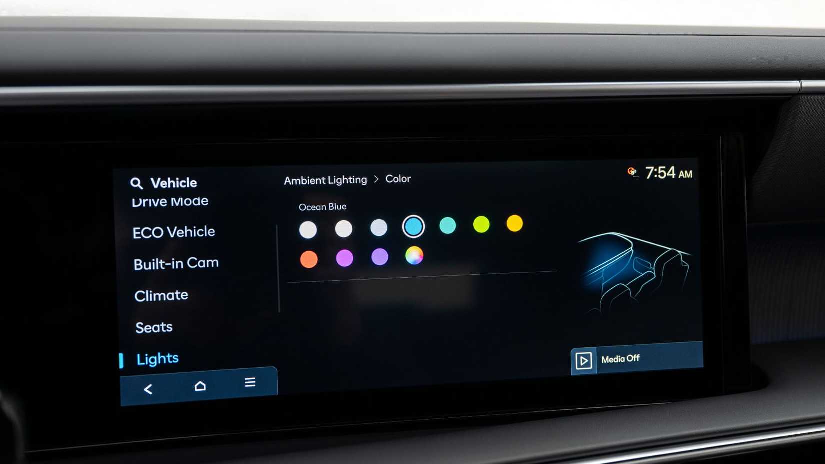 Close-up shot of the infotainment screen in a 2026 Hyundai Palisade.