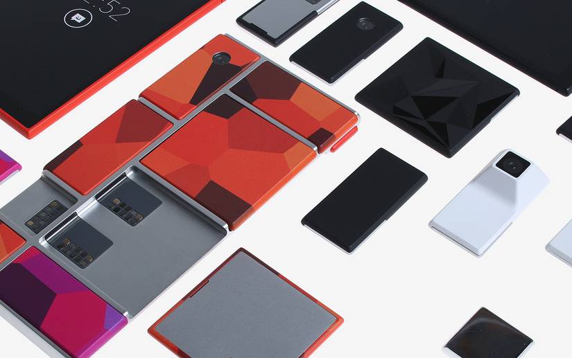 A Google Project Ara prototype along with a bunch of modules around it.