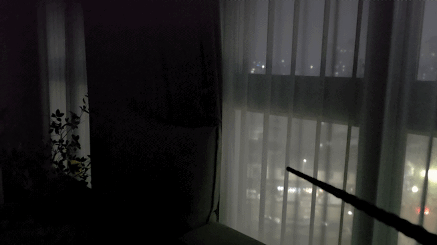 A light being turned on by a Magic Caster wand.