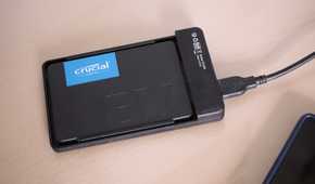 An SSD in an enclosure.