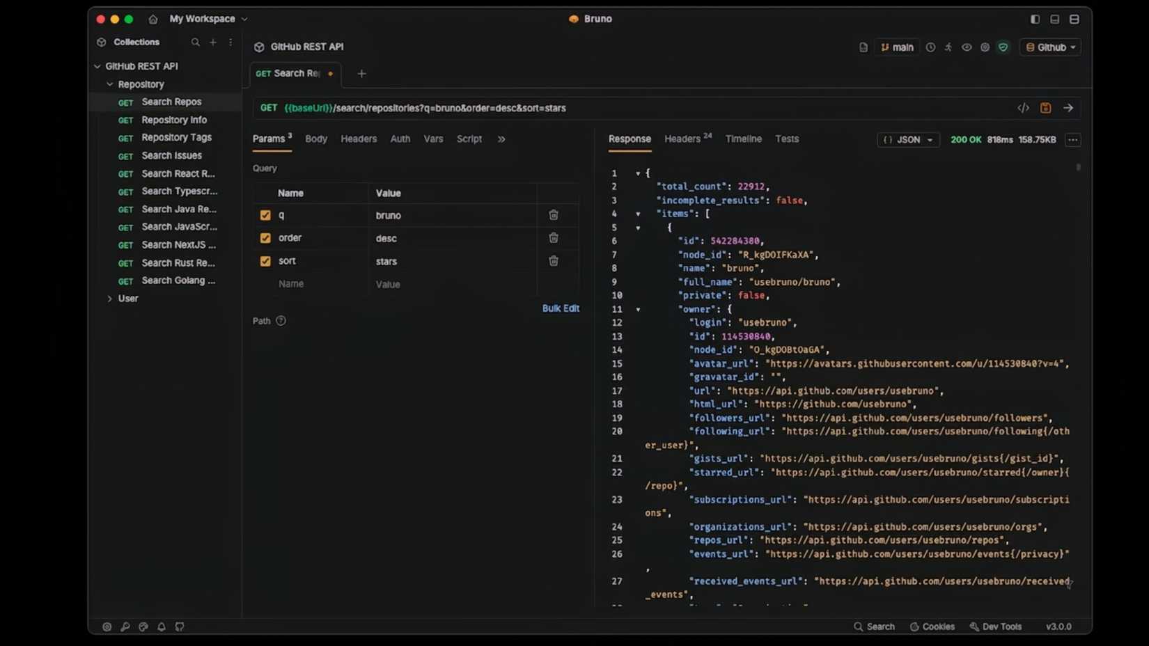 Bruno is working on an IDE.